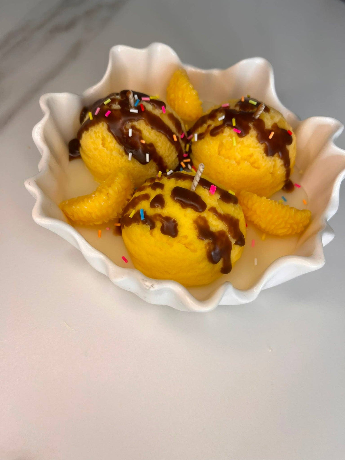 Handgjort ljus - Apelsin och chokladdessert