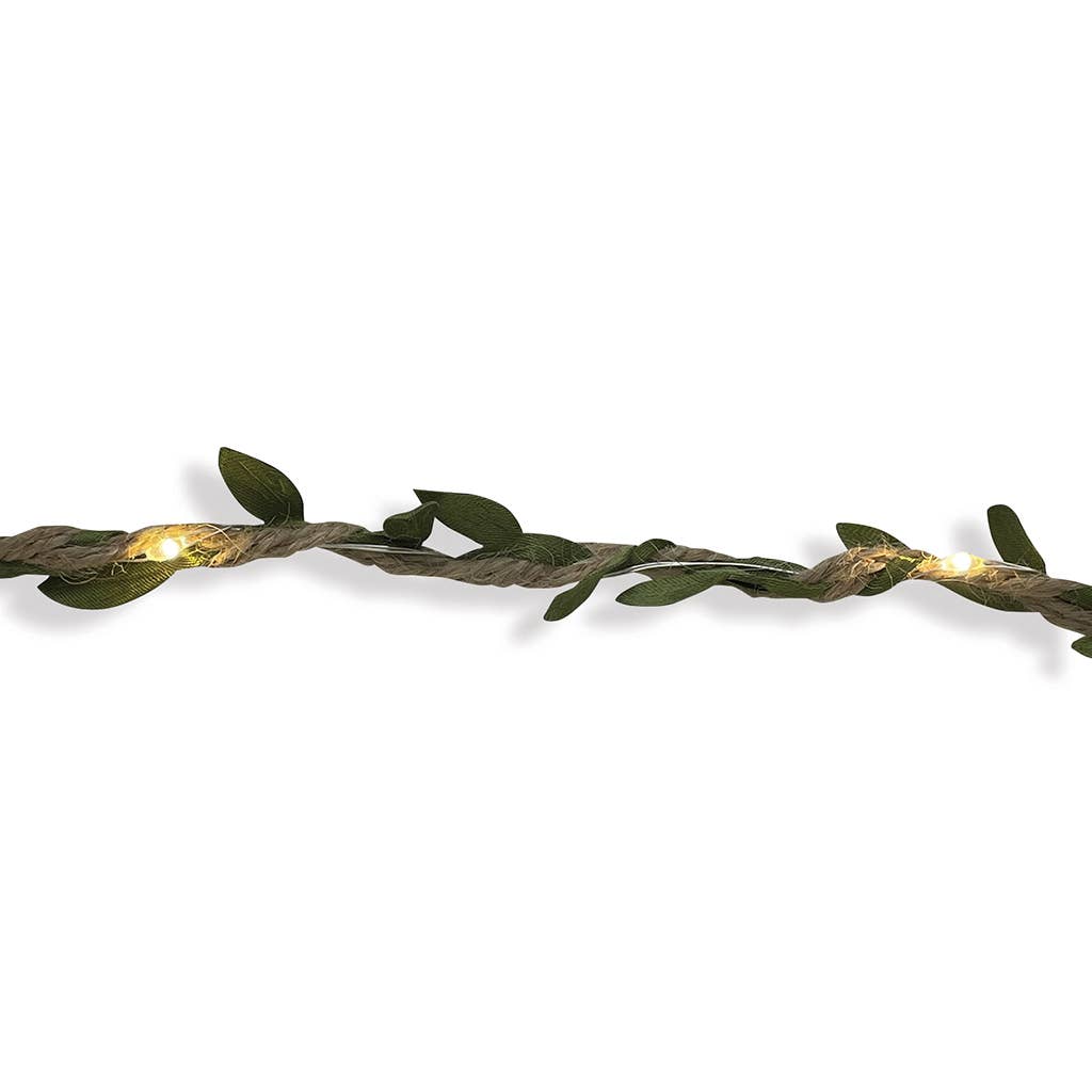 LED-girlang med gröna blad, batteridriven
