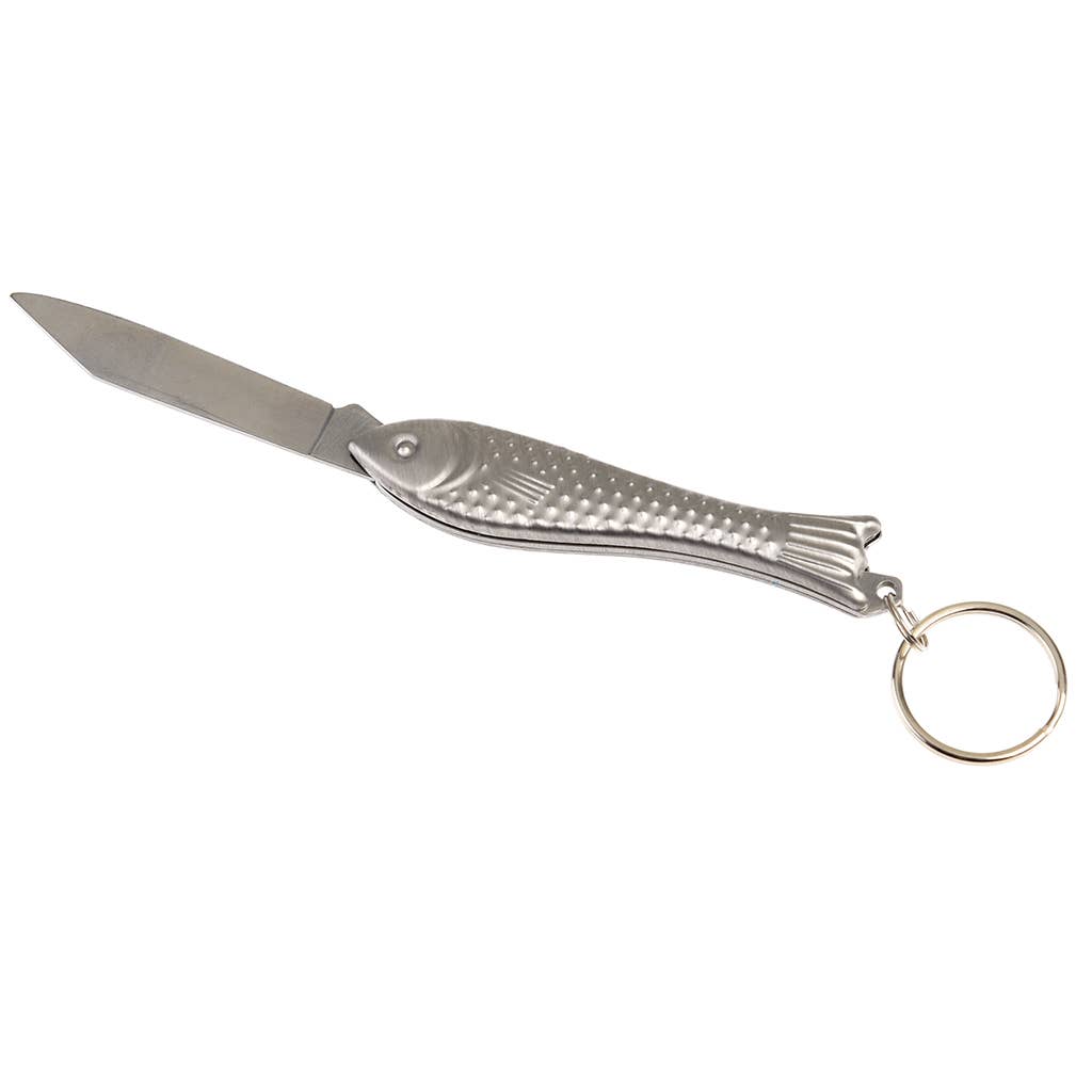 Fiskformad fickkniv med nyckelring
