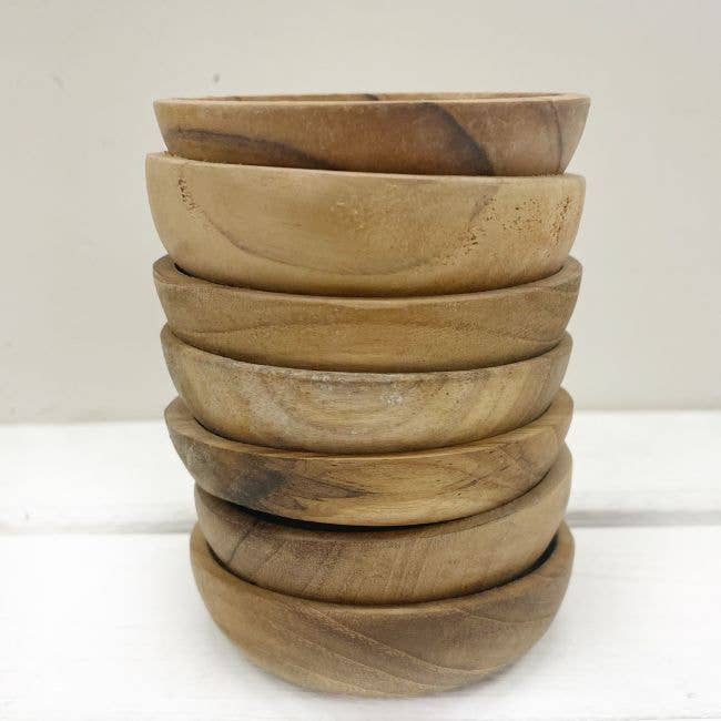 Skål i teakträ, 8 cm
