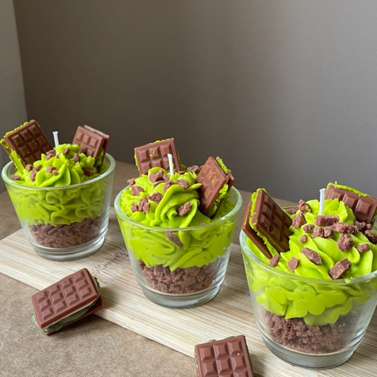Handgjort ljus - Dubaichoklad dessert
