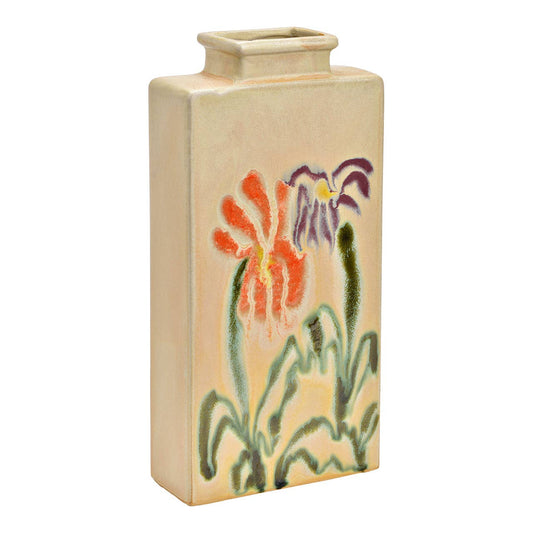 Vas i stengods, beige 28 cm hög.