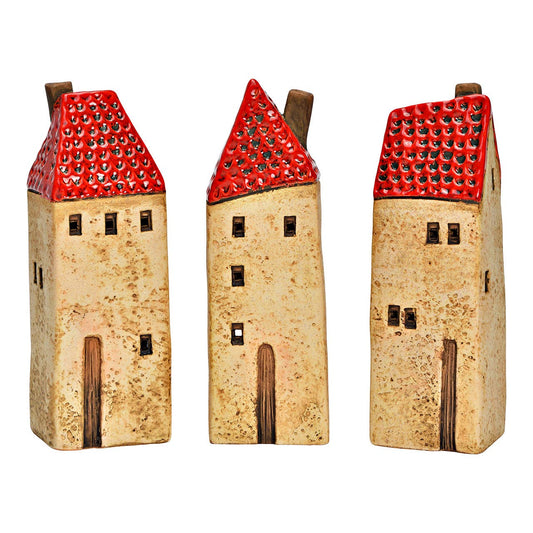 Ljuslykta i stengods, 3-delar. Höjd 18 cm.
