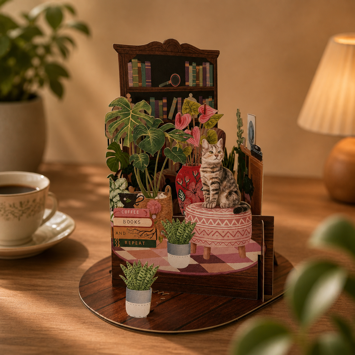 Minivärld pop-up-kort - Katt