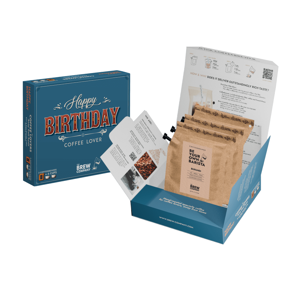 Grattis på födelsedagen Specialkaffe 3 st Presentbox