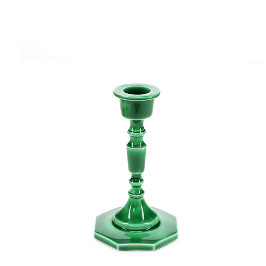 Ljusstake i emalj (13 cm) - Mörkgrön