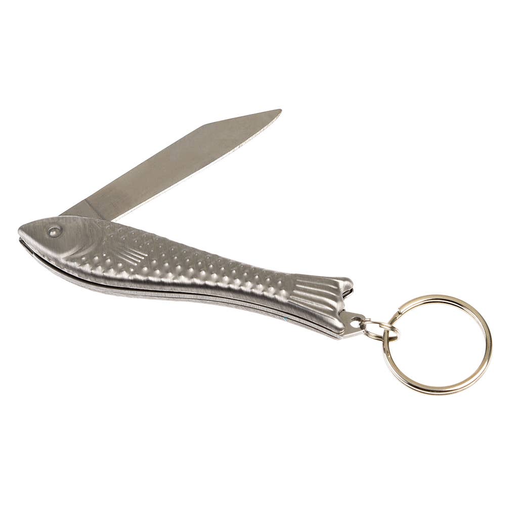Fiskformad fickkniv med nyckelring
