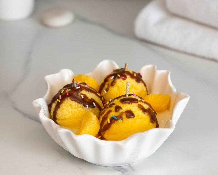 Handgjort ljus - Apelsin och chokladdessert