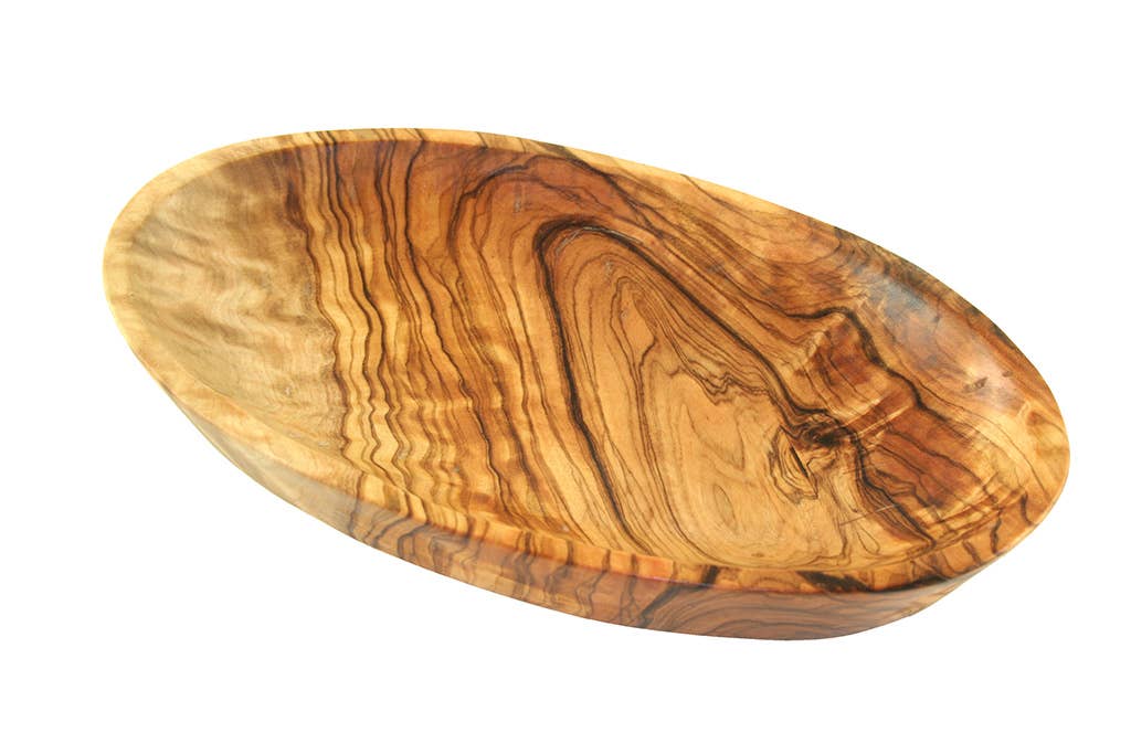 Oval skål i olivträ