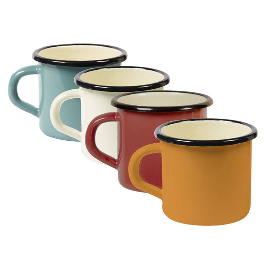 Emaljerad kaffemugg i fem färger