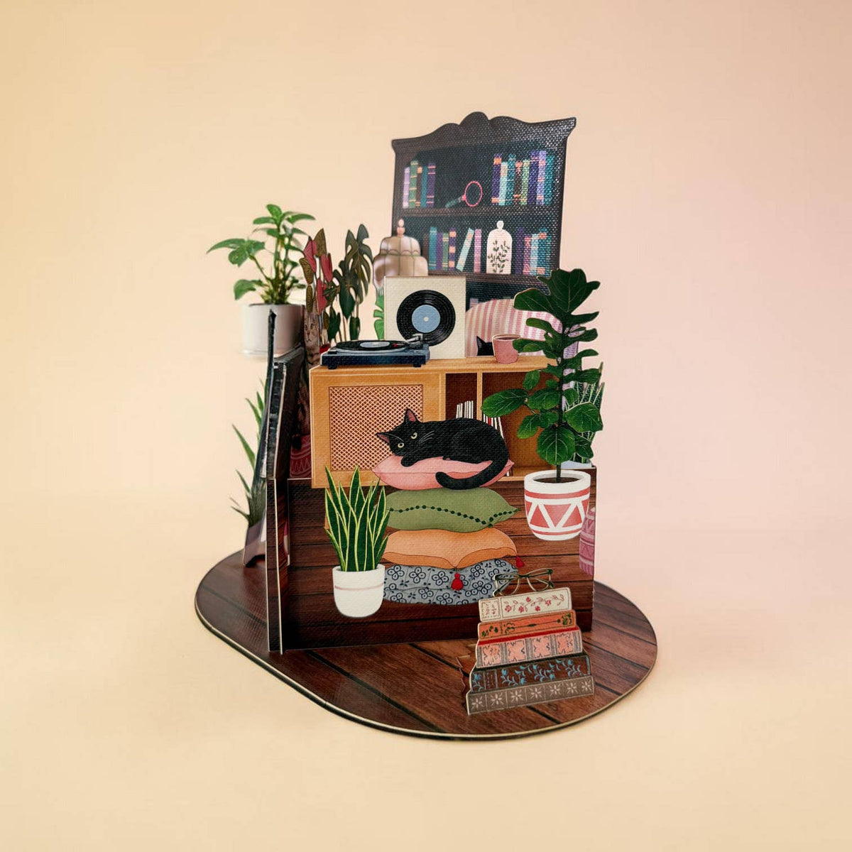 Minivärld pop-up-kort - Katt
