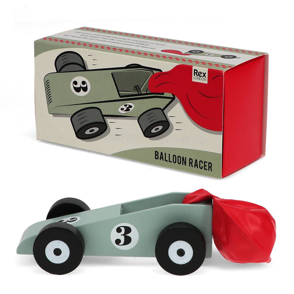 Träbil driven av ballong