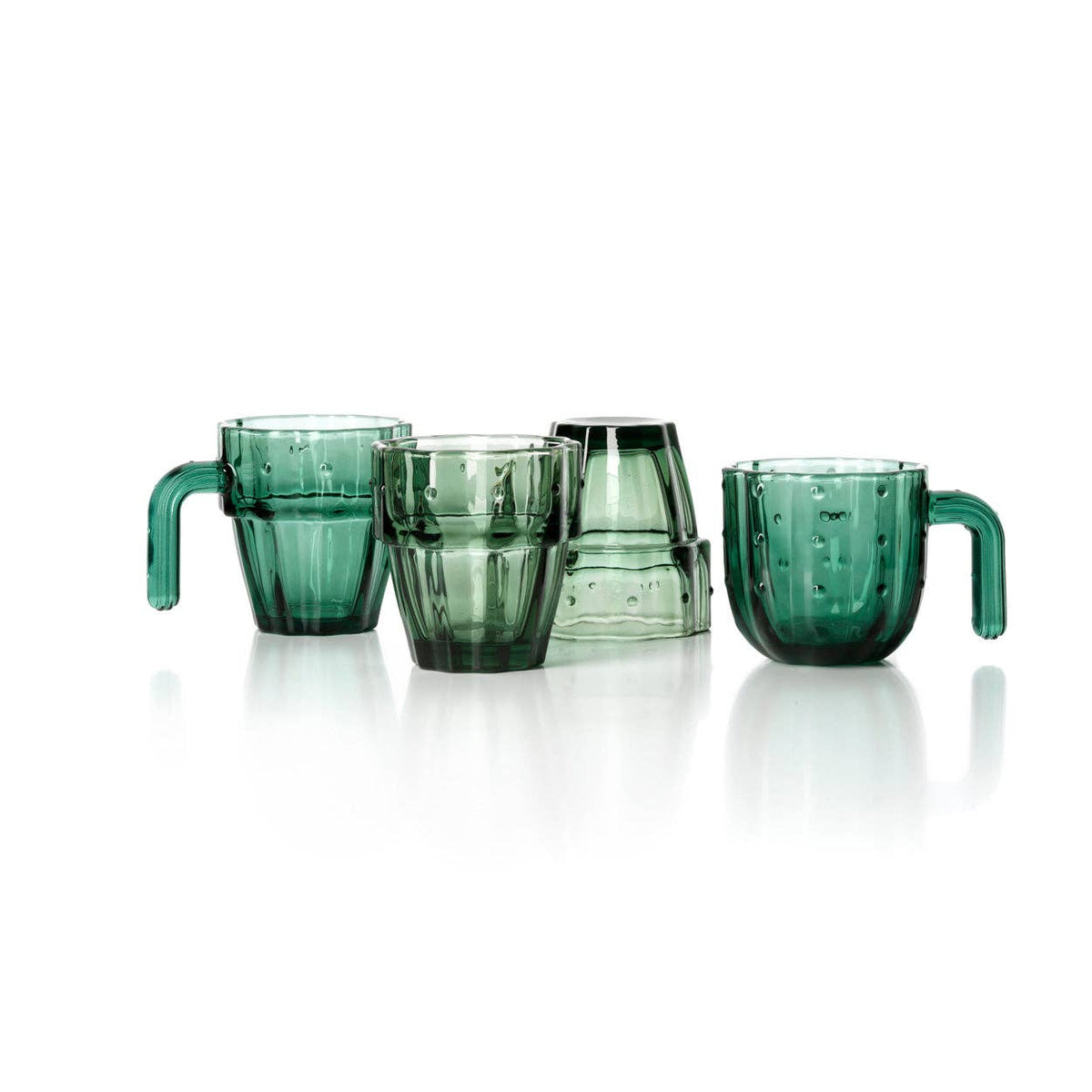 Kaktus-stapel-glas - Set om 4
