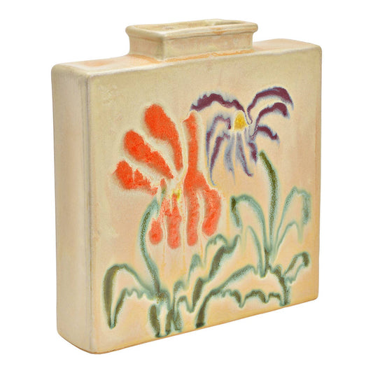 Vas i stengods, beige 26 cm hög