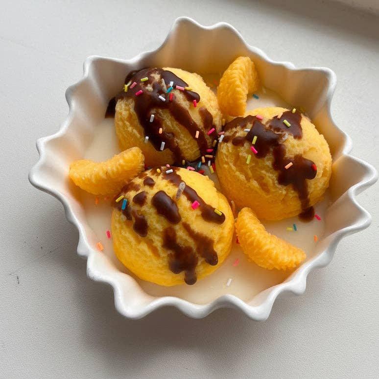Handgjort ljus - Apelsin och chokladdessert