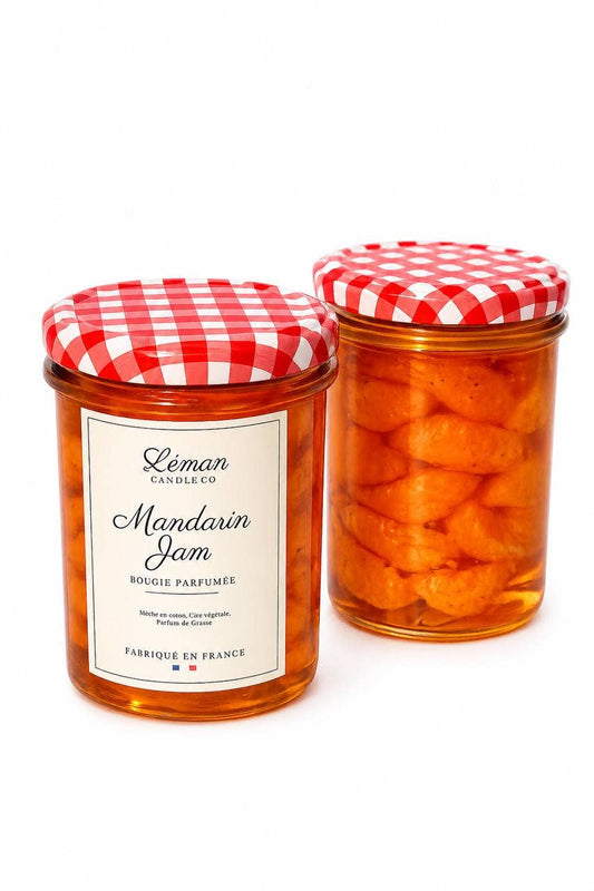 Handgjort ljus i glasburk Mandarinsylt